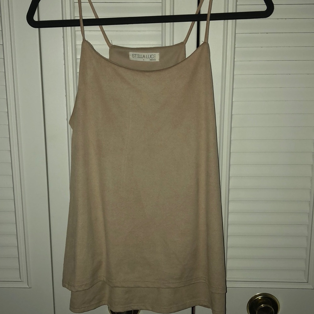 Tan suede tank top